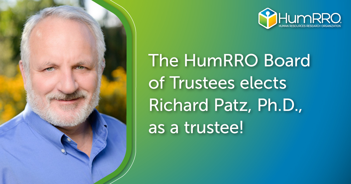 Dr. Richard Patz, Executive Director of NCME, Appointed to HumRRO Board of Trustees